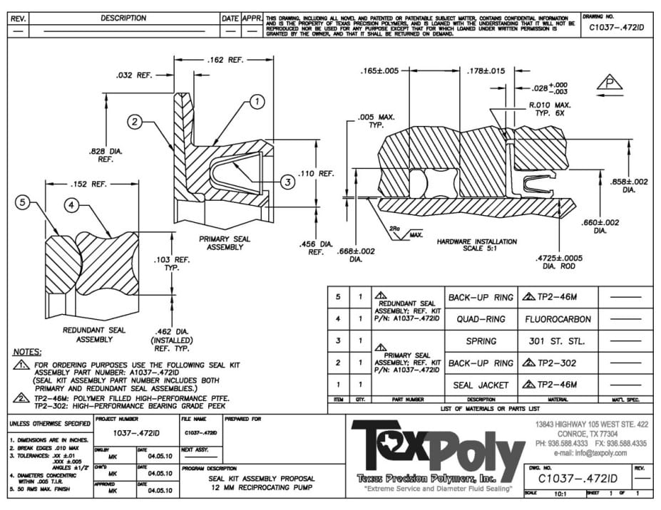 Custom Spring Energized Seal Design