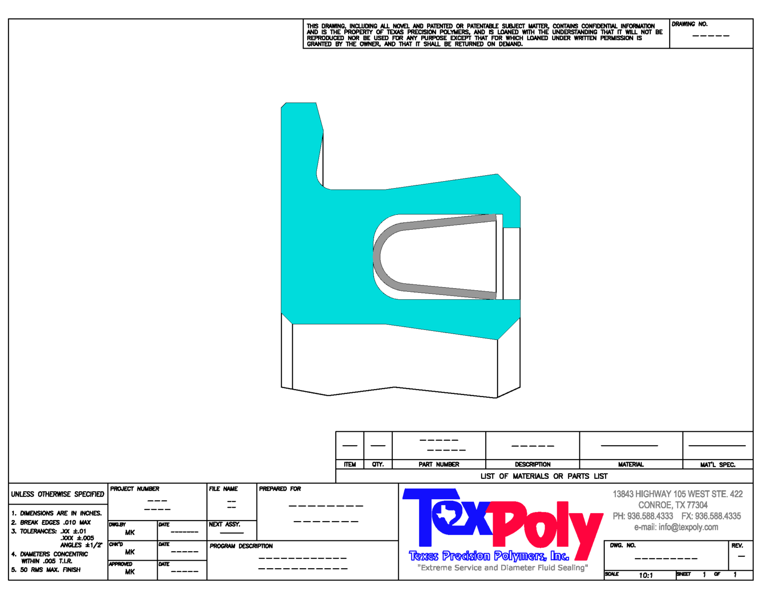 OD Flanged Catilever Spring Energized Seal