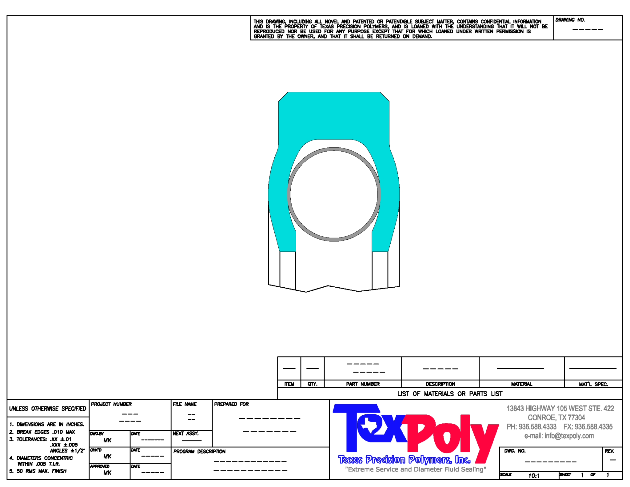 Inside Face Helical Wound Spring Energized Seal
