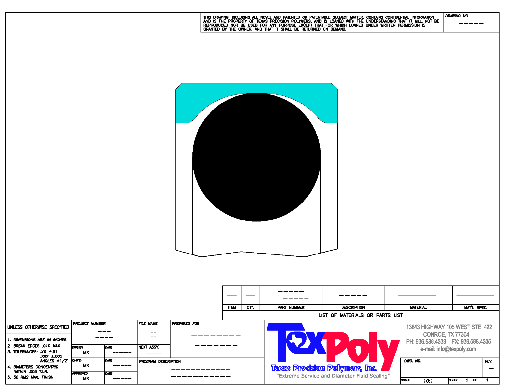 O-Ring Energized Piston Seal